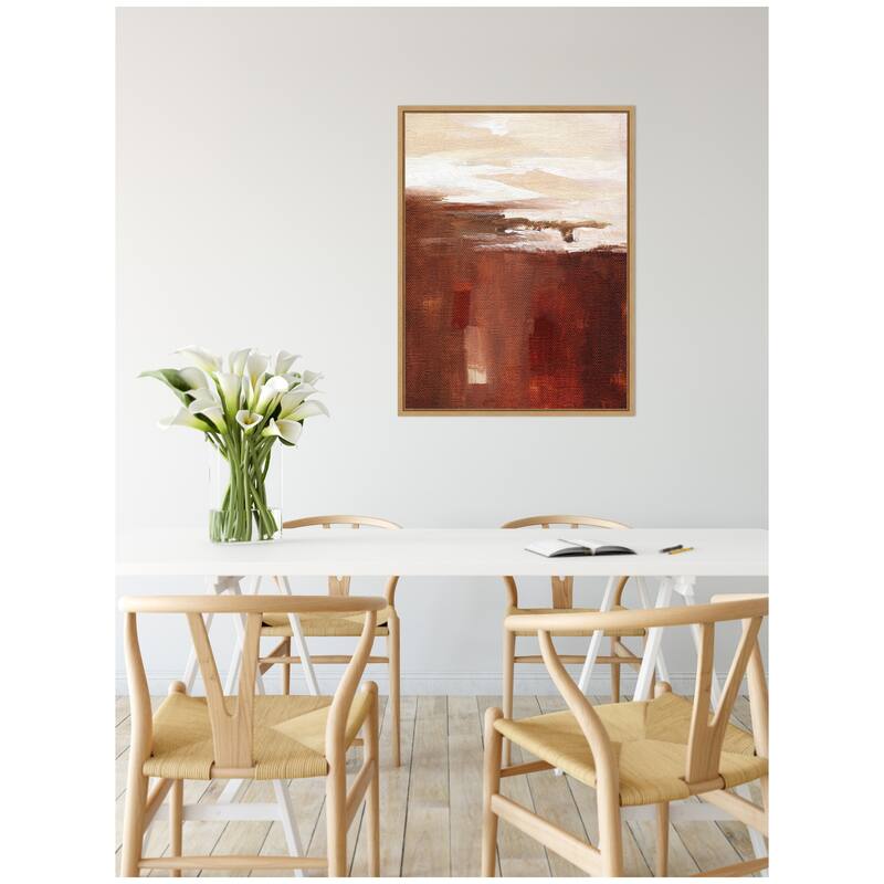 Kate and Laurel Sylvie Earthen Abstract Framed Canvas by Nikita Jariwala