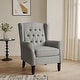 preview thumbnail 5 of 76, Button-Tufted Accent Chair Wingback Armchair - 38"H Light Gray
