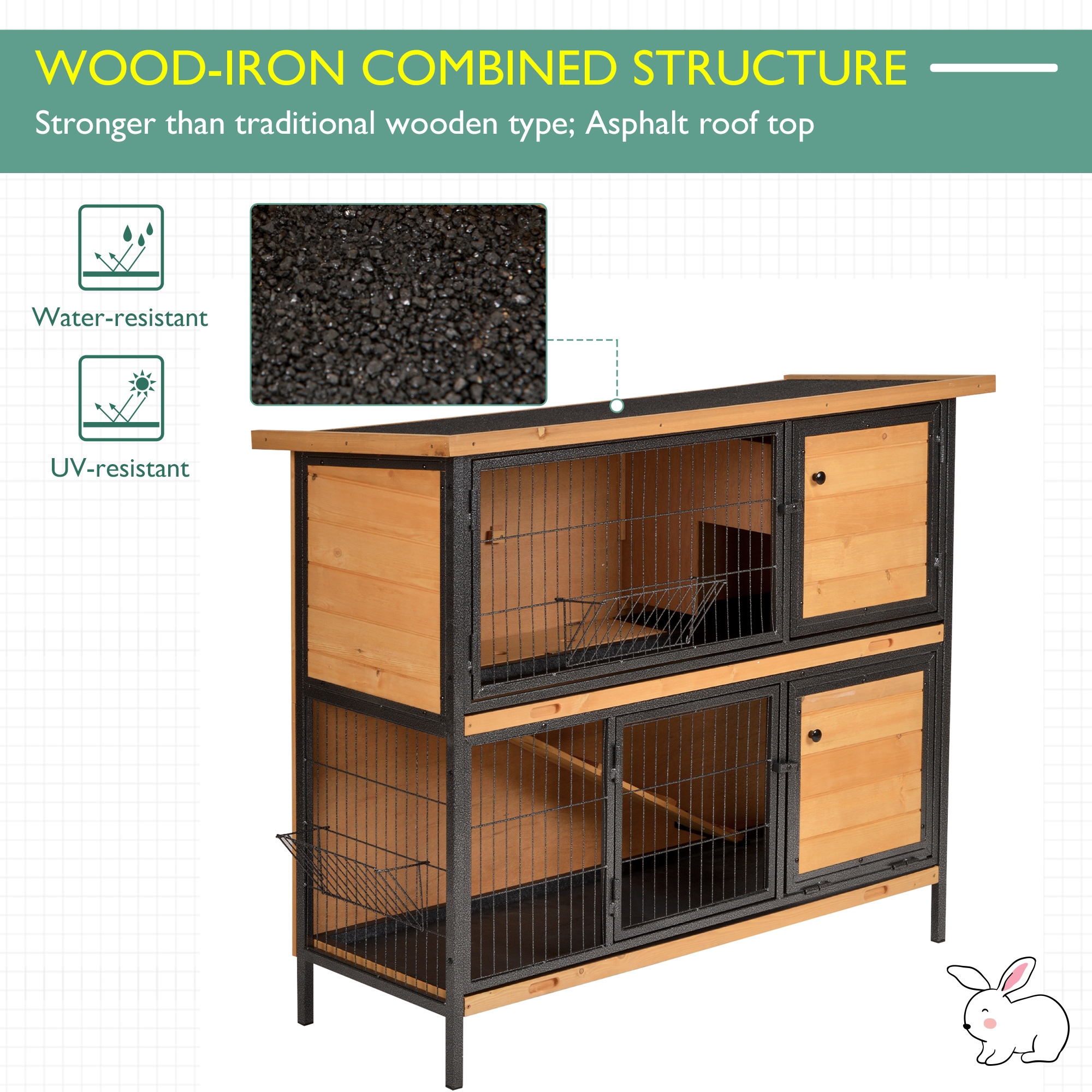 Rabbit hutch shelter top