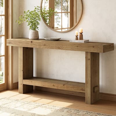 63-Inch Solid Wood Console Table for Hallway