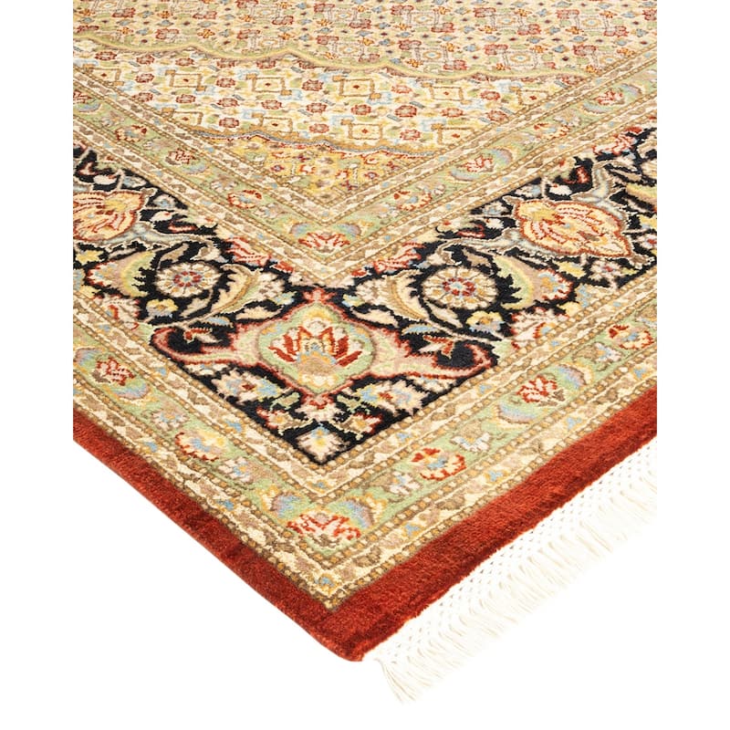 Overton Hand Knotted Wool Traditional Oriental Orange Area Rug - 6' x 9'