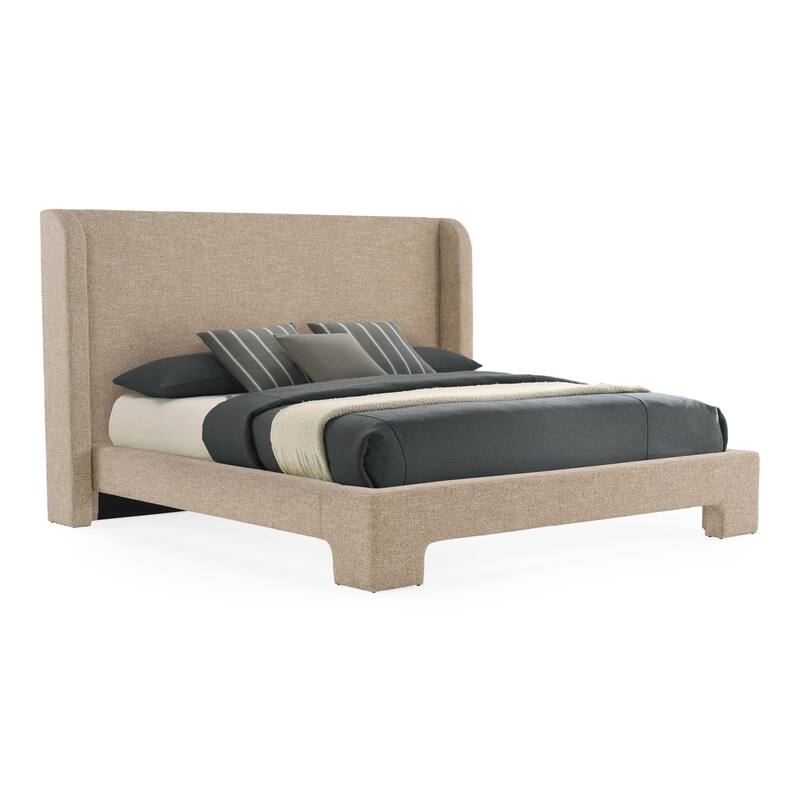 Modrest Emilio Modern Beige Fabric Bed