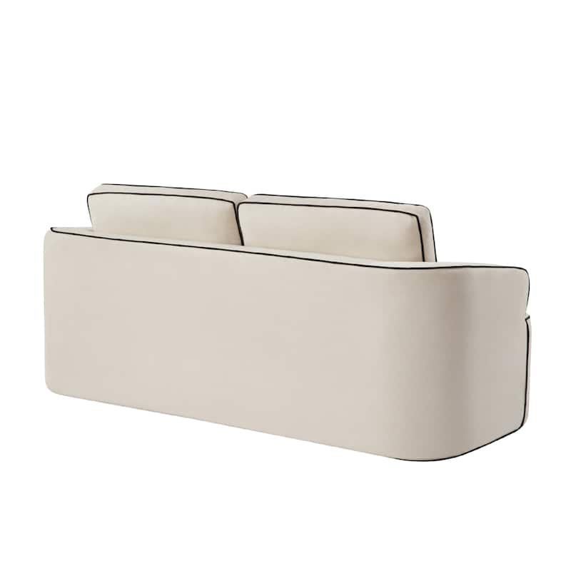 Space-Saving Double Seating Sofa with Integrated Handrail, 2-Person Layout for Studio Apartments & Small Rooms