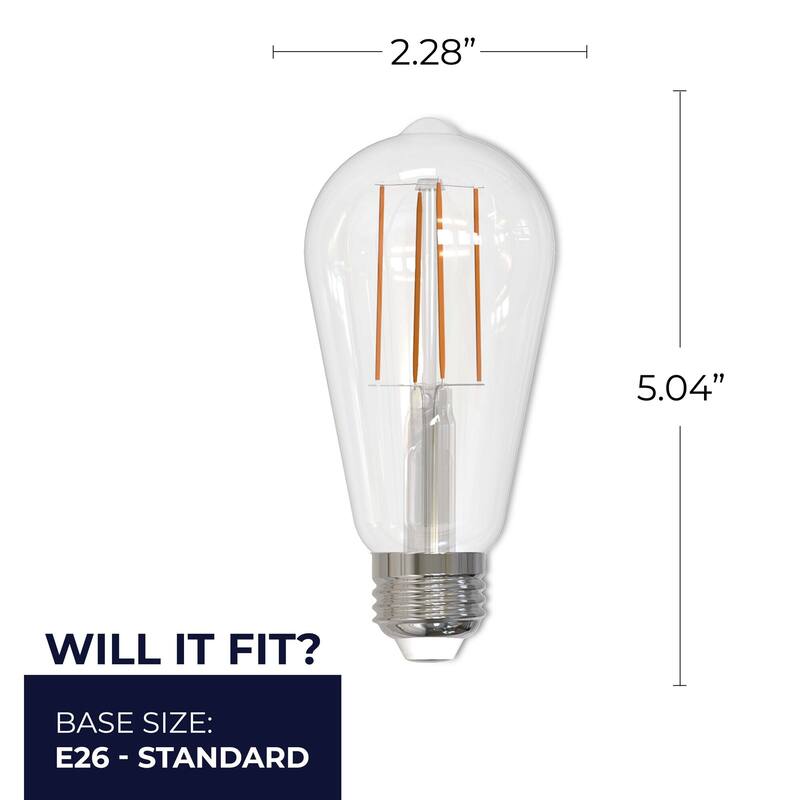 Bulbrite Pack of (8) 7 Watt Dimmable Clear Filament ST18 Medium (E26) LED Bulb