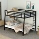 preview thumbnail 2 of 7, Black Metal Bunk Bed with 2 Side Ladders and Full-Length Guardrail