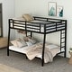 preview thumbnail 2 of 7, Black Metal Bunk Bed with Side Ladders, Guardrail