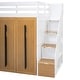 preview thumbnail 18 of 38, Stairway Twin Size Loft Bed with Pull-Out Wardrobes and Storage Shelves, Solid Wood Loft Bedframe w/ Two-Tone Storage Staircase