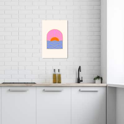 Wynwood Studio Canvas Abstract Sun Paradise Purple and Dark Orange Modern & Contemporary Wall Art Canvas Print