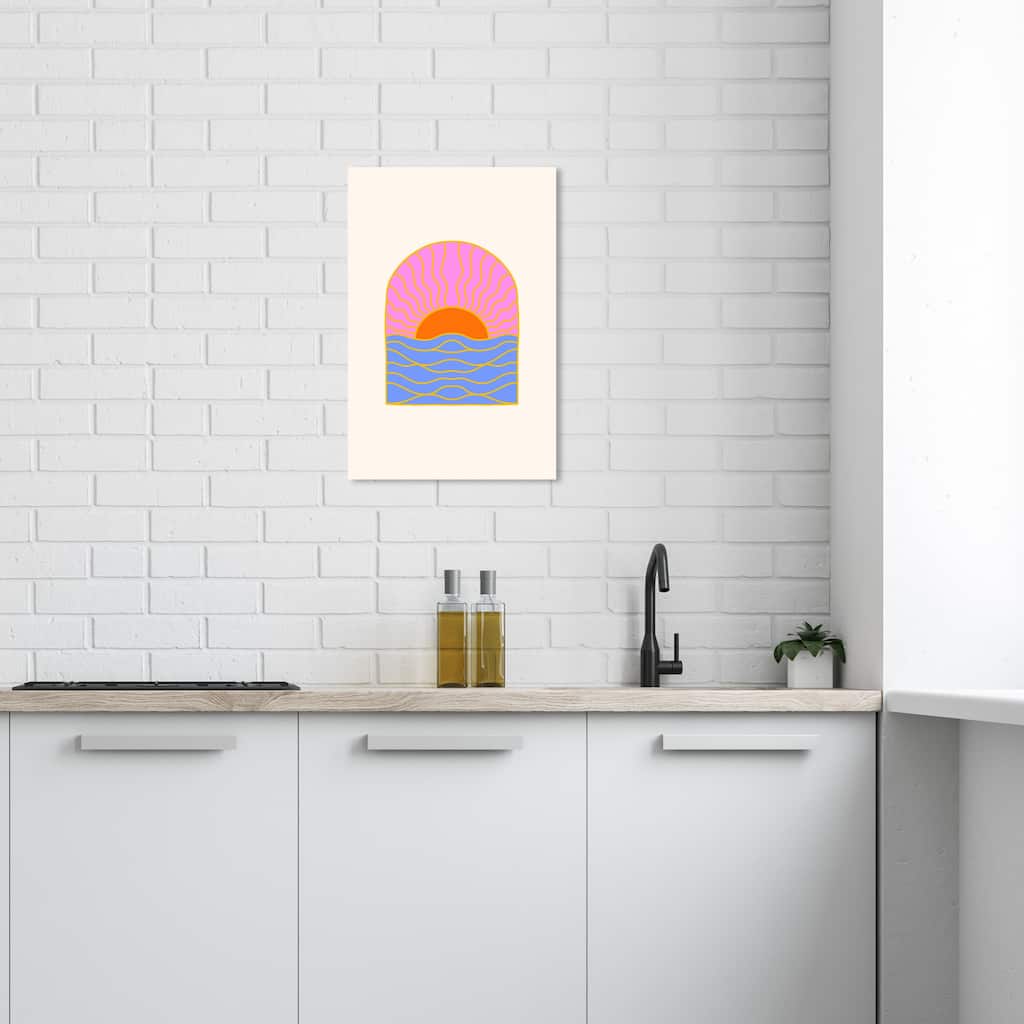 Wynwood Studio Canvas Abstract Sun Paradise Purple and Dark Orange Modern & Contemporary Wall Art Canvas Print