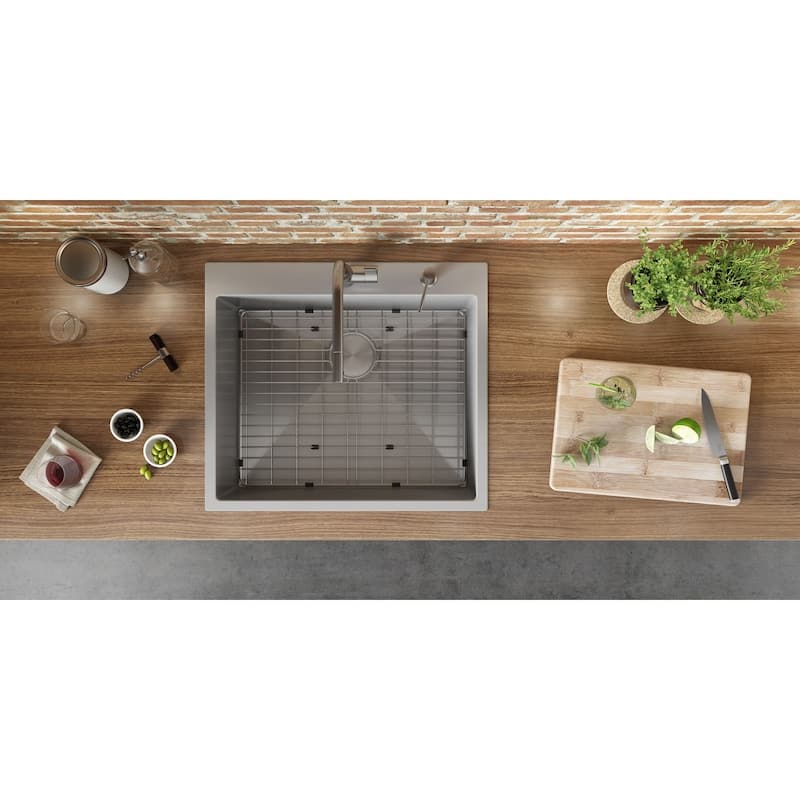 Ruvati 21 inch Drop-in Topmount Rounded 16 Gauge Stainless Steel Kitchen Sink Single Bowl - RVH8071 - 21" x 20″