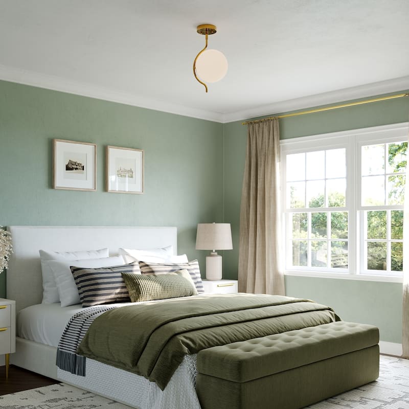 Acroma Modern Dimmable Glass Semi Flush Mount Ceiling Lighting