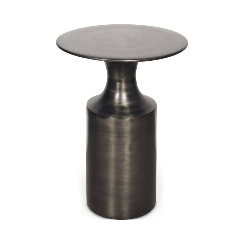 Aurelle Home Art Deco Aluminum Pedestal Accent Table
