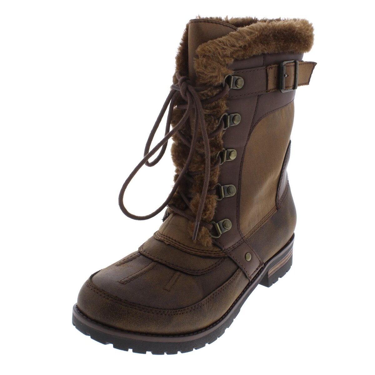 Shop Rock Candy Womens Danlea Winter Boots Faux Leather Brown