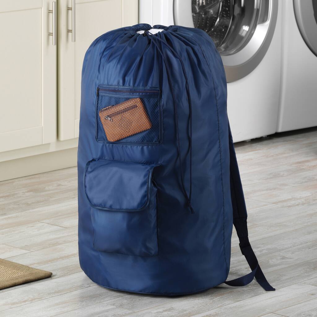 Whitmor Dura-Clean Laundry Bag Backpack - Dark Demim