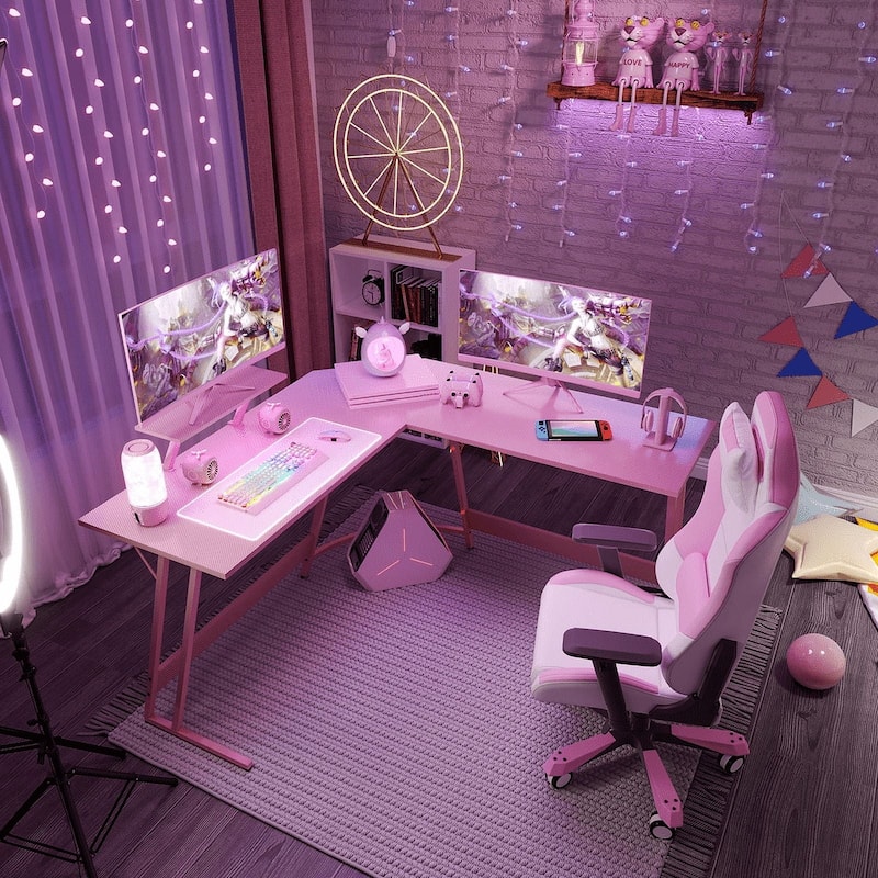 Homall L-Shaped Gaming Desk Computer Corner Desk Office Writing Desk