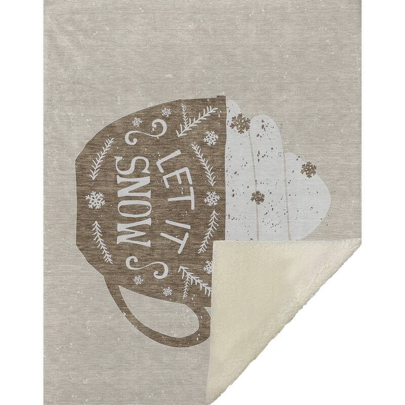Premium Machine Washable ASB218 Let It Snow Sherpa Throw Blanket