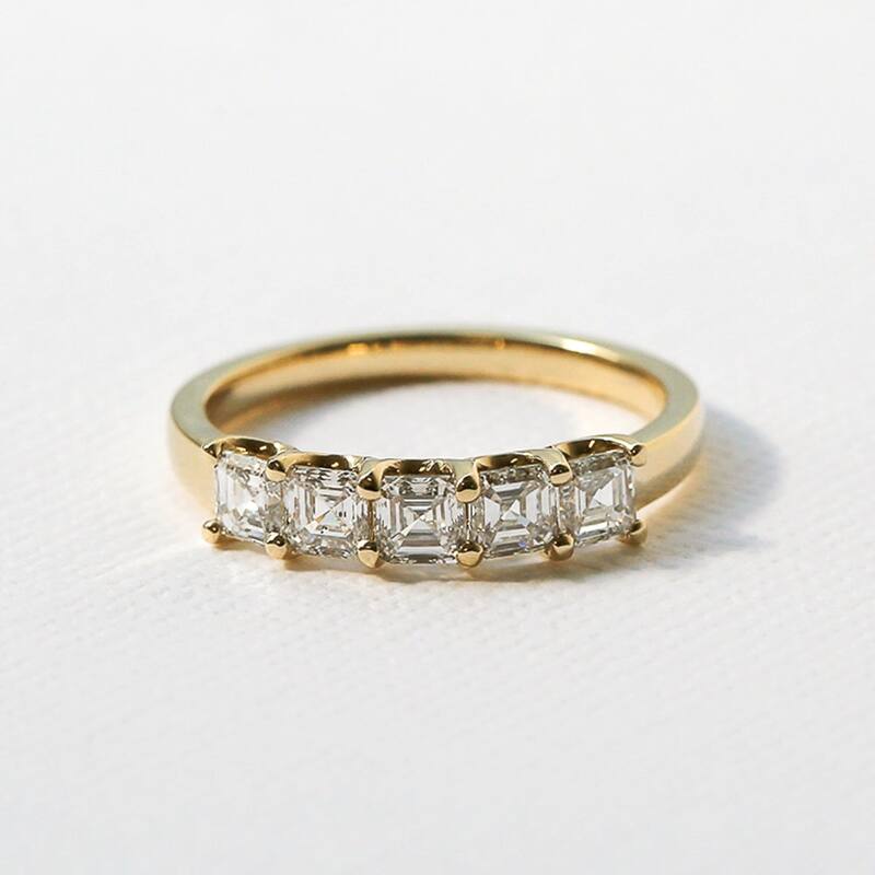 Kobelli 1.25 Carat Lab Grown Diamond 14k Solid Gold Asscher U-Prong Willa Wedding Ring