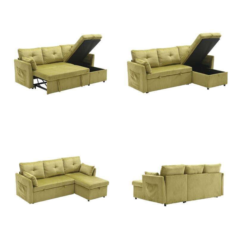 L Shaped Modular Sectional Sofa w/ Reversible Chaise and Storage Seat