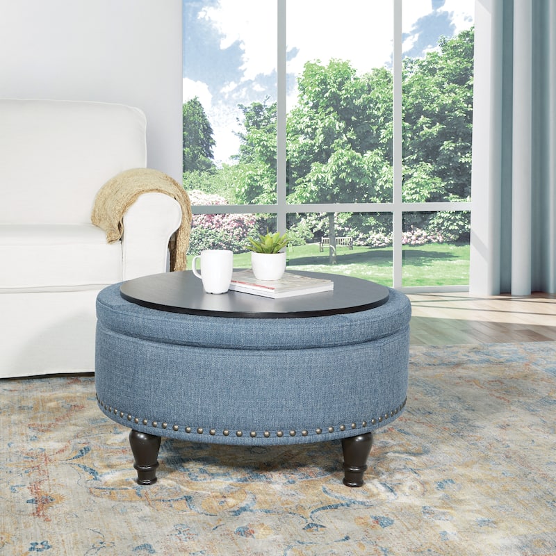 Copper Grove Payara Round Storage Ottoman