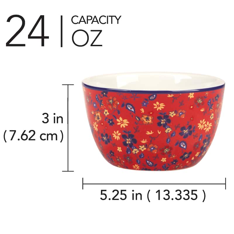Certified International Morning Rooster Set of 4 Ice Cream Bowls - 5.25" Diam x 3"