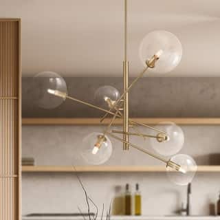 Hunter Farling 6-Light Chandelier - Entry, Dining Room, Living Room - Contemporary, Transitional - Adjustable