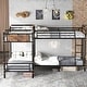 preview thumbnail 3 of 12, Quad Bunk Bed for 4 Kids, L-shape Metal Frame Twin Size Bunk Bed, Detachable Triple Bunk Bed, Separable Into 3 Twin Beds, Black