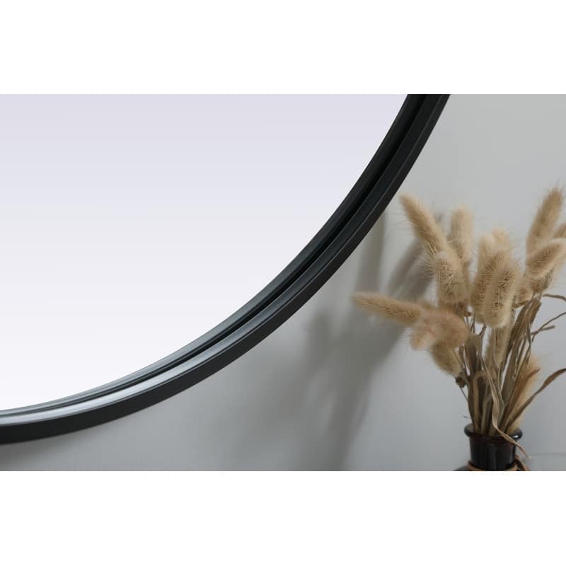 Indigo Home Metal Frame Oval Mirror 30x36 Inch