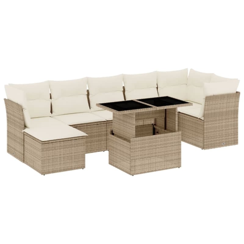 8-Piece Patio Sofa Set with Cushions - 21.7 x 39.4 x 28.7 in
