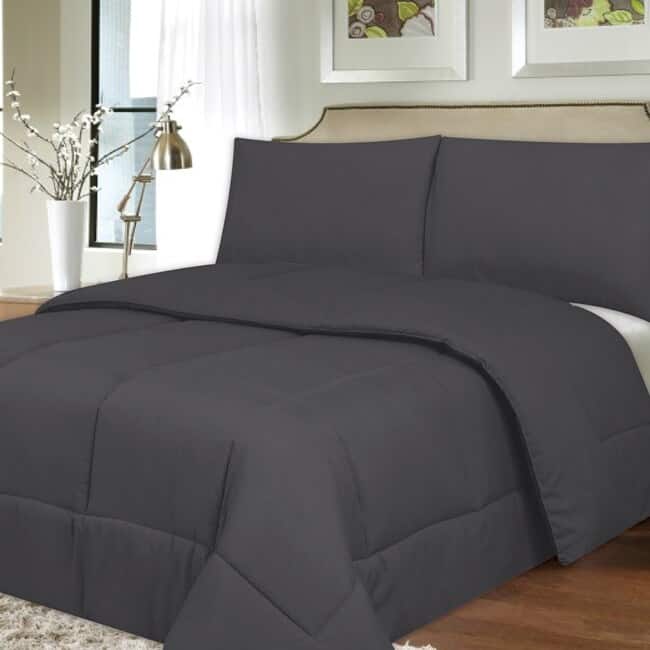 All Season Hypoallergenic Lightweight Down Alternative Comforter - Full - Grey