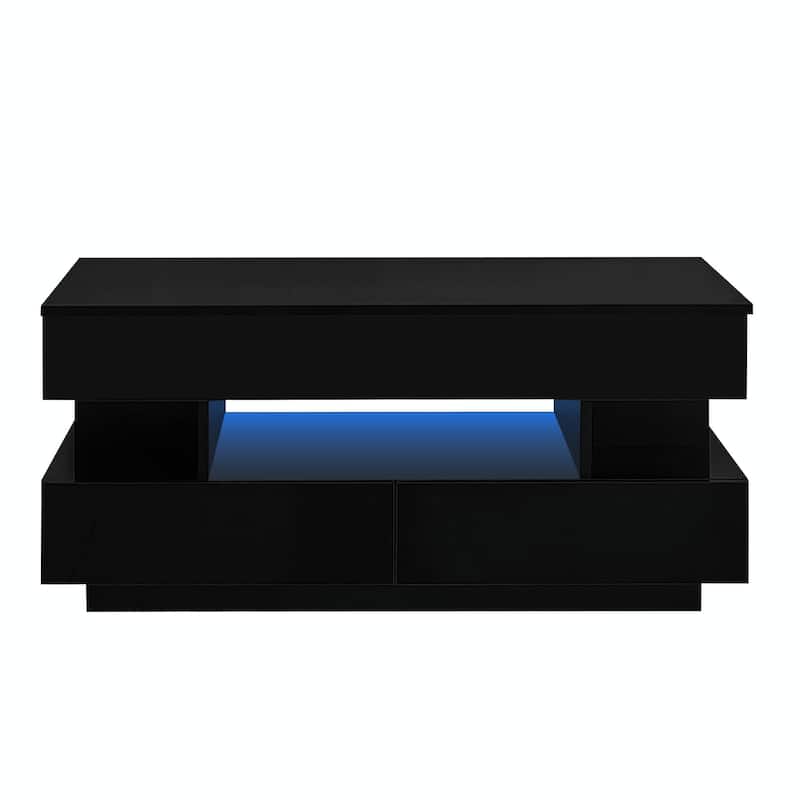 Lift-Top Coffee Table with 2 Drawers, Modern Coffee Table with Adequate Hidden Compartment