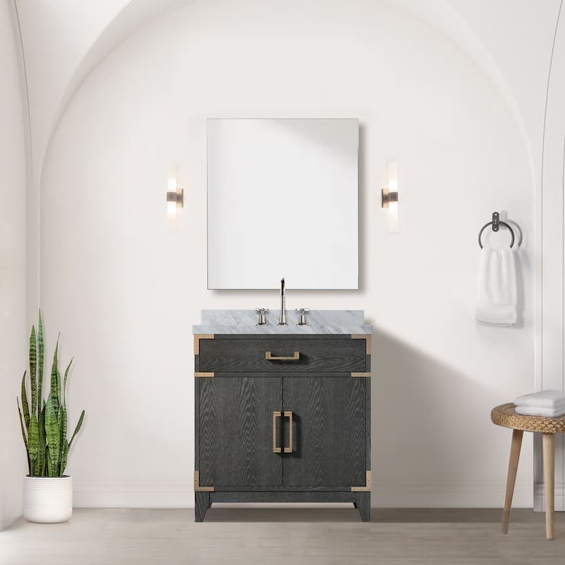 Laurel Bath Vanity with Carrara Marble Top and Sink