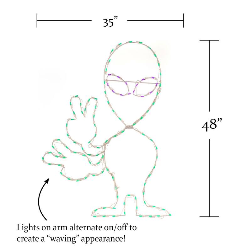 Halloween LED Alien Waving 48in