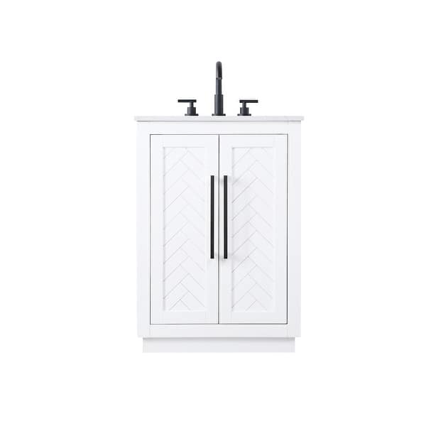 slide 2 of 11, Elegant Lighting VF29024 Chase 24" Free Standing Single Basin Vanity White