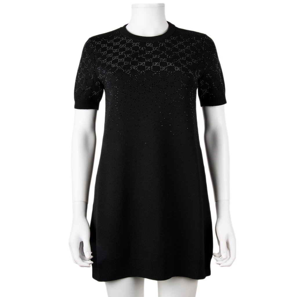Gucci Fine Wool Dress with GG Crystals