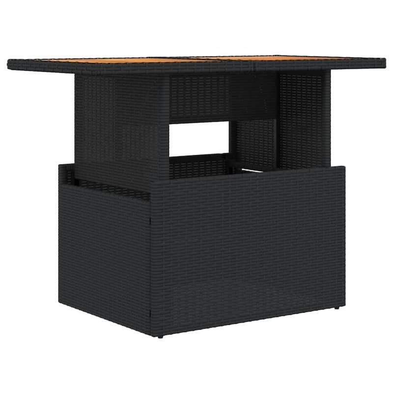 vidaXL Patio Table Rectangular Backyard Garden Poly Rattan and Acacia Wood - 39.4 x 21.7 x 28.7 in