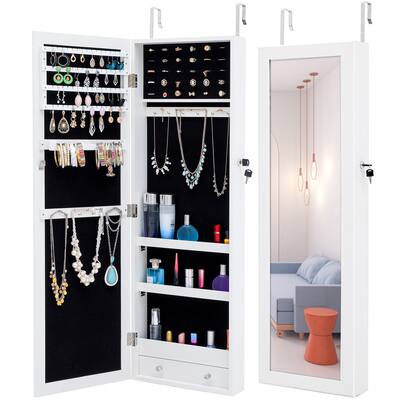 Wall Mounted Jewelry Storage Mirror Cabinet
