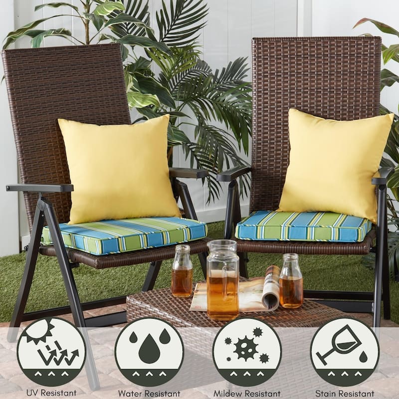 Sunbeam Yellow Outdoor 17-in. Square Accent Pillows (Set of 2) by Greendale Home Fashions