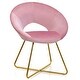 preview thumbnail 10 of 28, Costway Modern Velvet Accent Chair Upholstered Vanity Chair w/Golden - See Details Pink