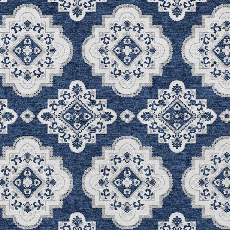 HomeRoots Medallion Transitional Rectangle Outdoor Rug