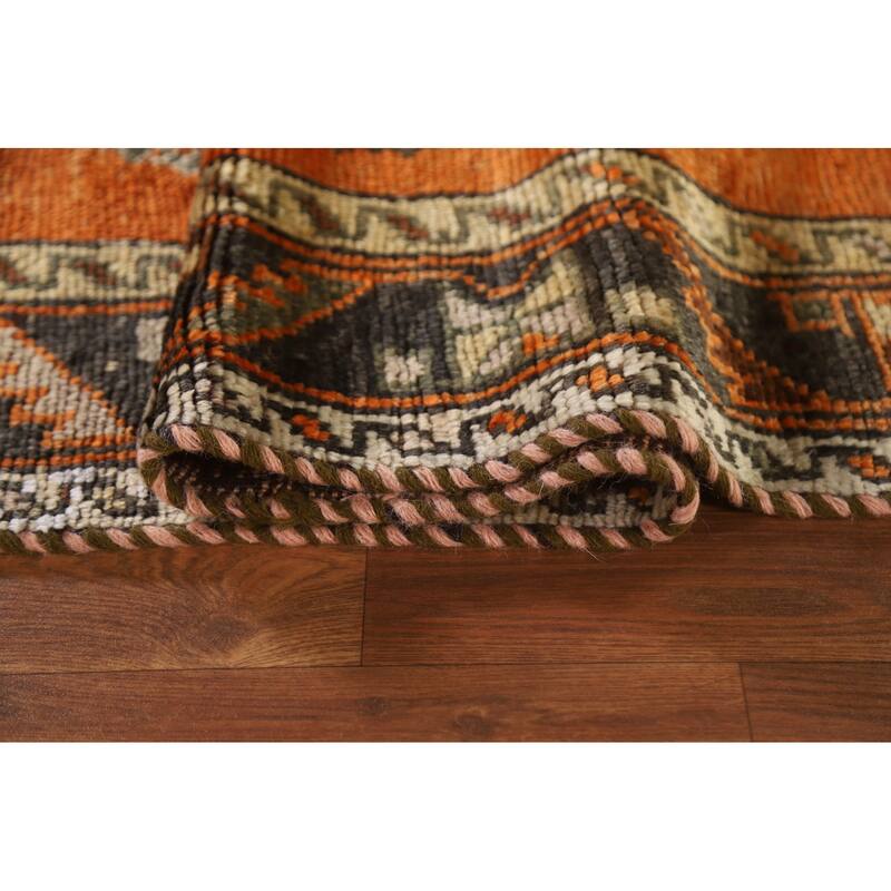 Vegetable Dye Viss Persian Vintage Runner Rug Handmade Wool Carpet - 3'10"x 9'6"