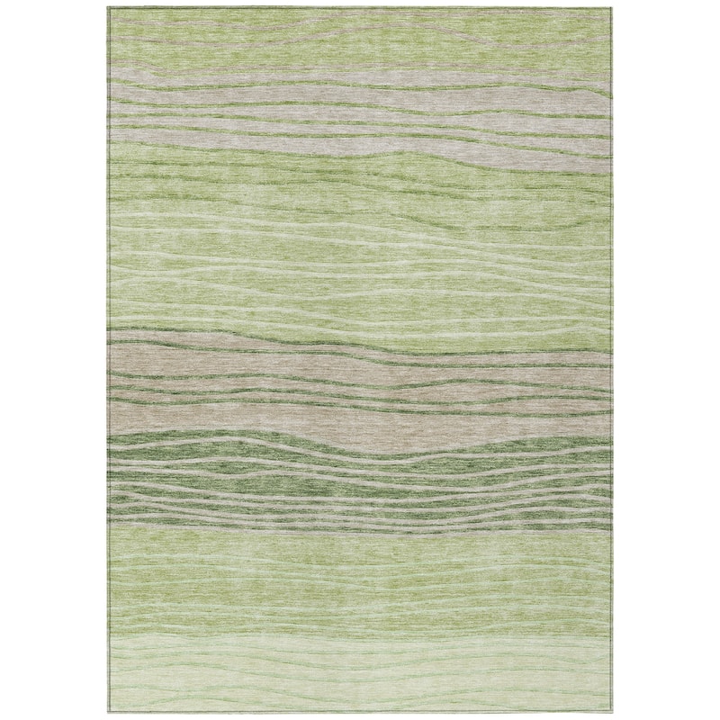 Machine Washable Indoor/ Outdoor Chantille Modern Stripes Rug