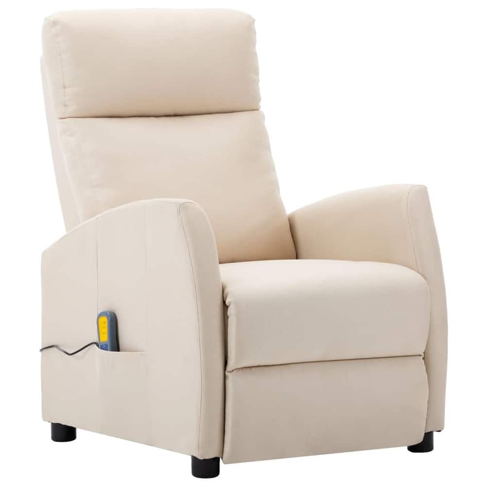 vidaXL Massage Recliner Chair Adjustable Push Armchair for Elderly Fabric - 26.4" x 33.9" x 39.4"