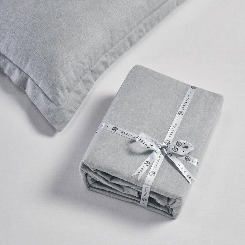 Superior Melange Flannel Cotton Two-Toned Brushed Duvet Cover Set