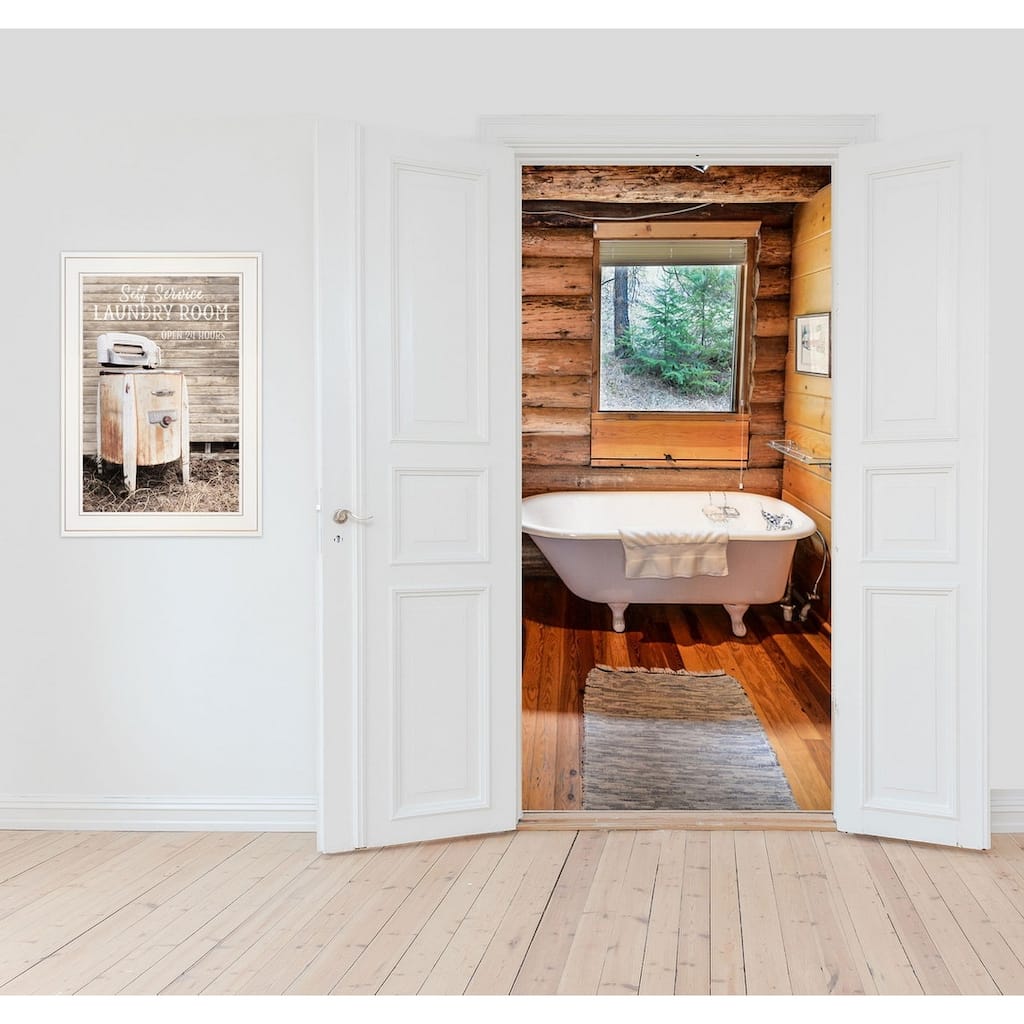 TrendyDecor4U Contemporary "Laundry Room" Framed Print Wall Art by Lori Deiter