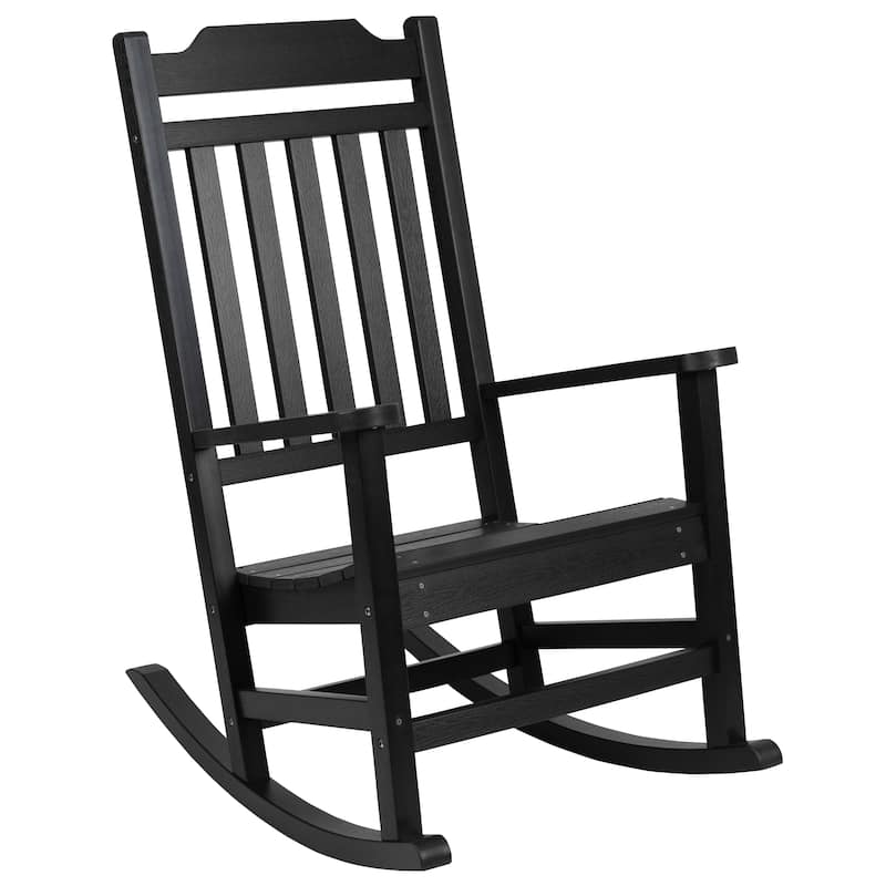 All-Weather Rocking Chair in Faux Wood - Patio and Backyard Furniture