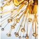 preview thumbnail 4 of 5, Glam 3-Light Crystal Beaded Glowworm Firefly Sputnik Semi-Flush Mount Ceiling Light In Antique Gold