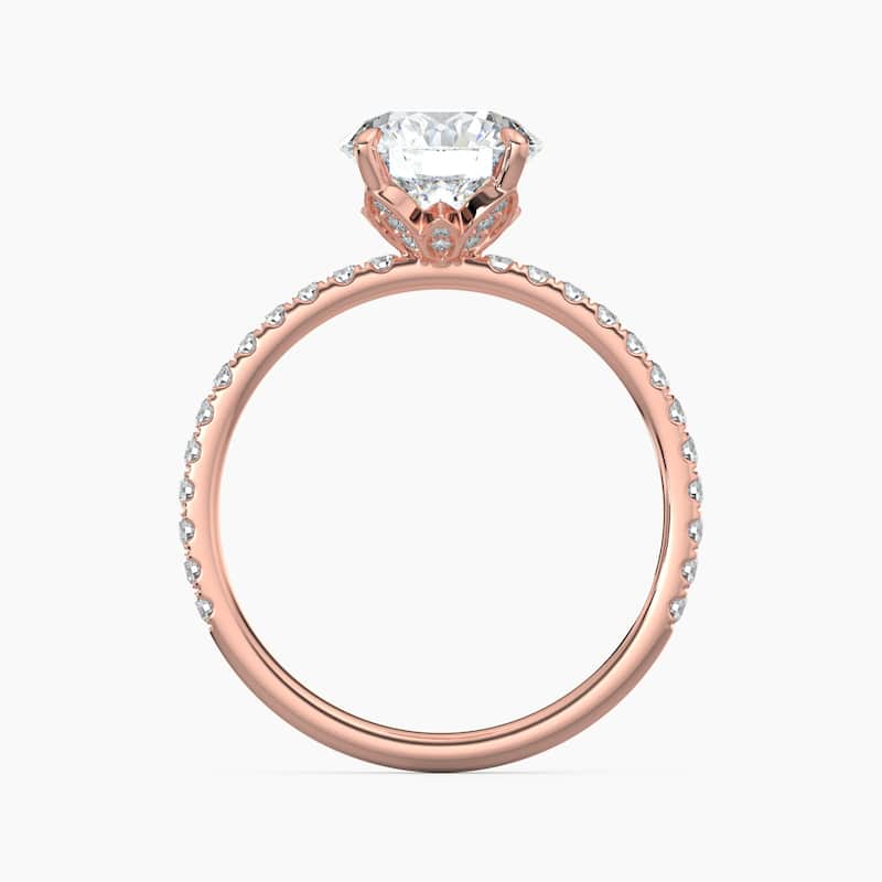 Auriya 14k Gold Round Lab Grown Floral Petal Diamond Accent Engagement Ring 1.00 to 5.00 ct. tw. (F-G, VS)