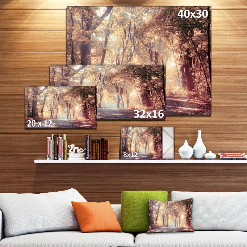 Designart "Golden Autumn Beautiful Forest" Landscape Artwork Canvas Print