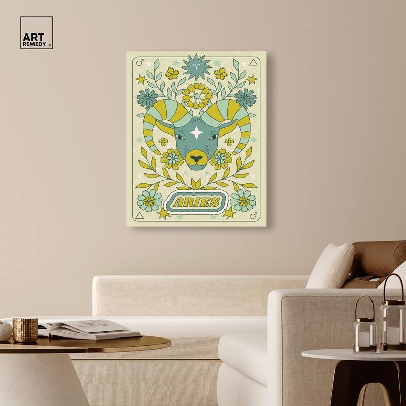 Aries Stars Card Canvas by Art Remedy, Gallery Wrapped