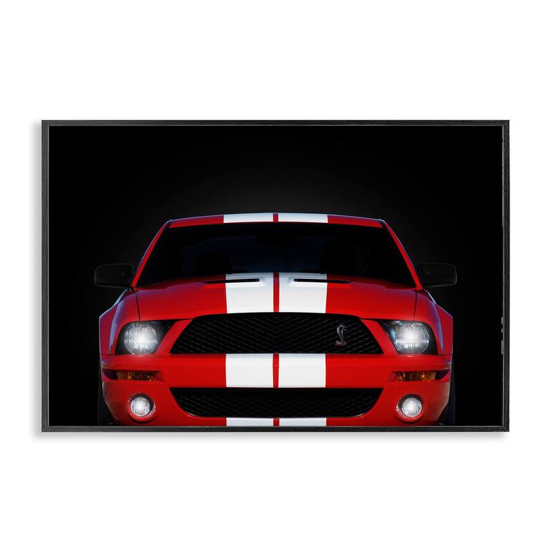 Stupell Iconic Red Sports Car Framed Giclee Art Design By Mark Rogan - 18 x 12 - Black